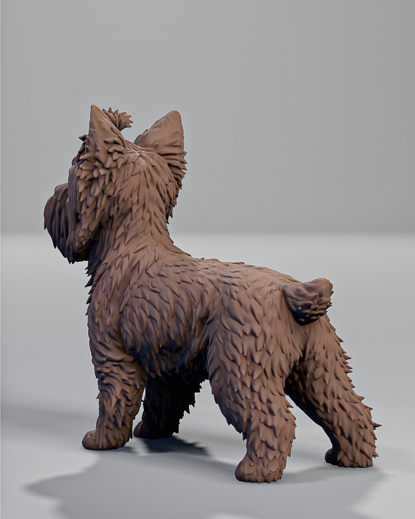 figurka Yorkshire teriera z druku 3D, profil